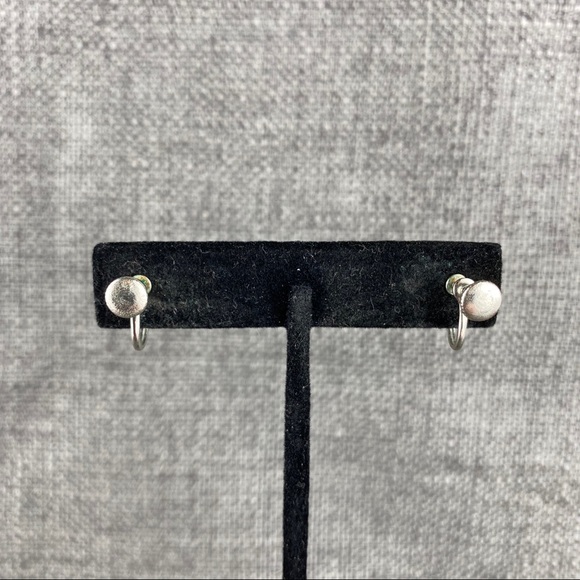 Vintage Pearly Yellow Micro Screw Back Earrings - Picture 3 of 6